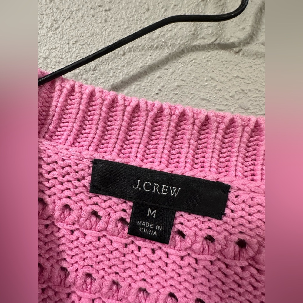 JCrew Balloon Sleeve Pointelle Sweater Size Medium - Picture 3 of 6